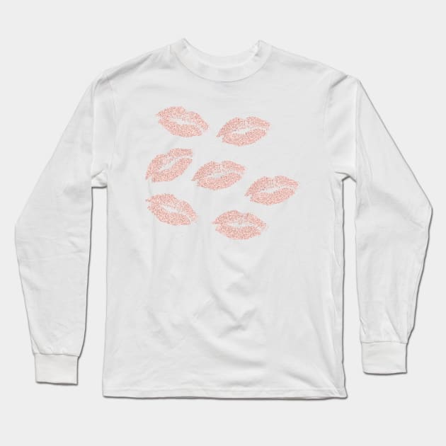Kiss on the lips - crystal rose Long Sleeve T-Shirt by peggieprints